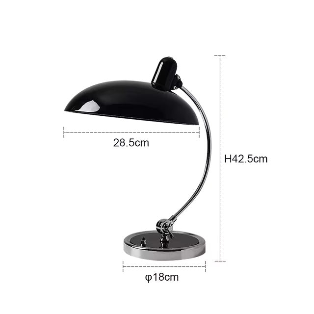 ScandiArc Table Lamp, Scandinavian Brushed Metal Curved Desk Lamp, Arc Accent Light for Home Office, Study and Living Room