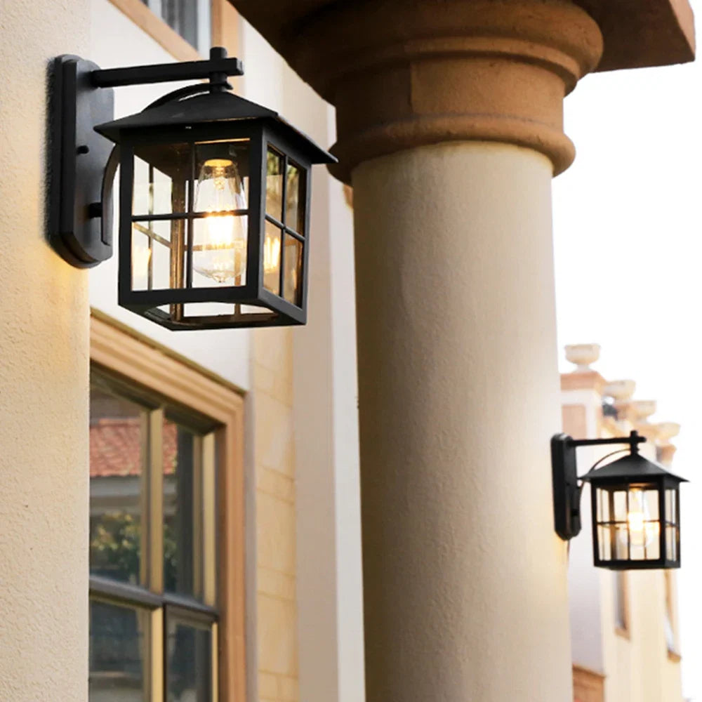 Camden Outdoor Wall Lamp, Vintage E27 Lantern Wall Sconce, Weather Ready Exterior Light for Garden, Porch, Front Door and Hallway