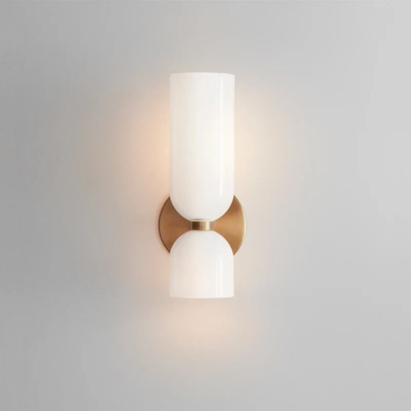 Nordic Glass Wall Lamp, Scandinavian Smoked Glass Wall Sconce, Modern Accent Light for Living Room, Bedroom and Hallway