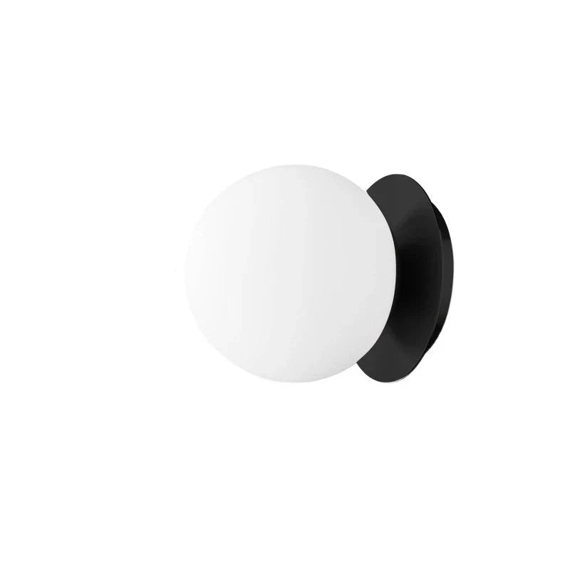 Nordic Globe Glass Wall Lamp, Scandinavian Glass Globe Wall Sconce for Bedroom, Bathroom, Hallway and Living Room