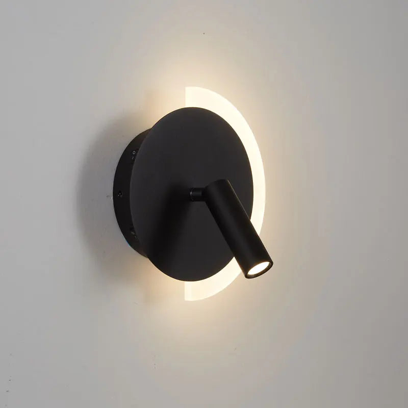 LunaSpot Wall Light, Minimalist LED Bedside Wall Lamp, Warm Modern Wall Sconce for Bedroom, Reading Nook, Hallway and Living Room