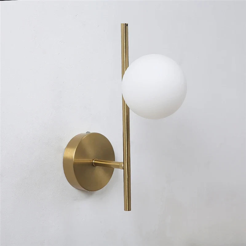 Astra Wall Light, Minimalist Dual Globe Gold Wall Sconce, Balanced Modern Wall Light for Living Room, Bedroom, Hallway and Open Plan