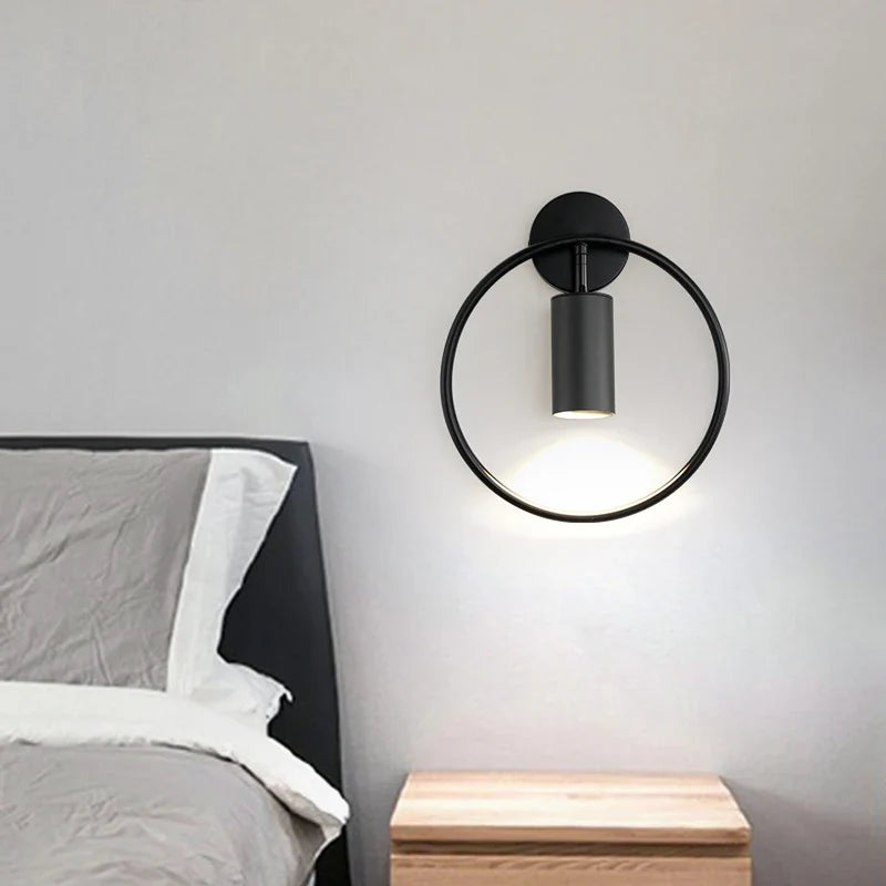 Halo Wall Light, Scandinavian Gold Ring Wall Sconce, Soft Indirect Wall Light for Living Room, Bedroom, Hallway and Open Plan Spaces