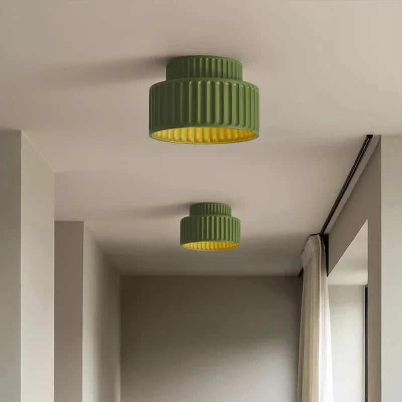 Nordic Ripple Ceiling Light, Scandinavian Rippled Diffuser Flush Mount Lamp for Living Room, Bedroom, Hallway and Landing