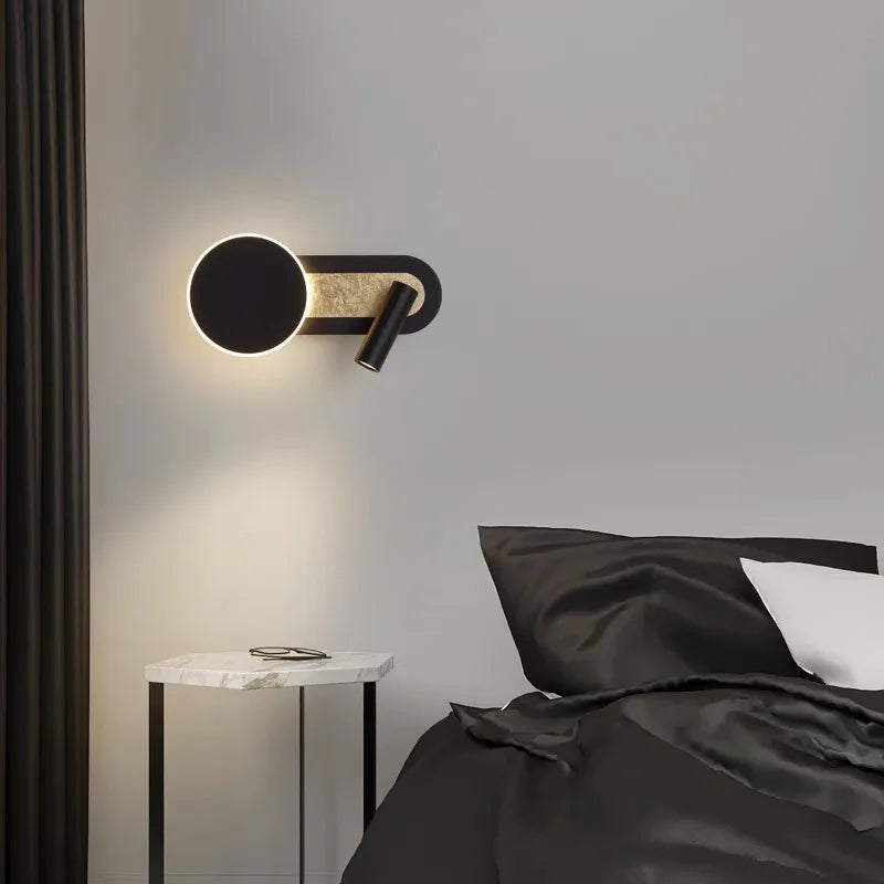 HaloBeam Wall Light, Scandinavian LED Wall Lamp, Warm Minimalist Wall Sconce for Living Room, Bedroom, Hallway and Stairway