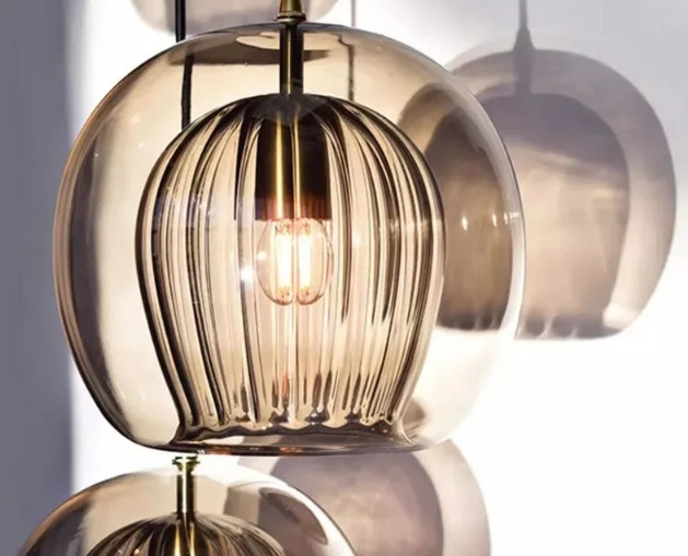 Modern Glass Pendant Light, Minimalist Glass Ceiling Light, Elegant Hanging Lamp for Dining Room, Living Room and Kitchen Island