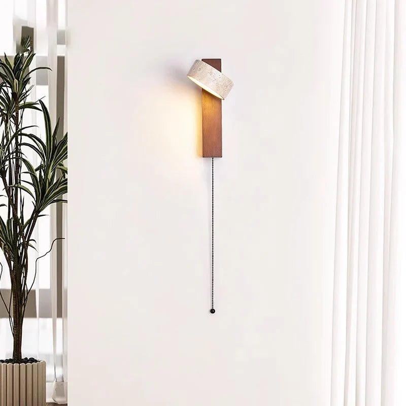Éclat Wall Lamp, Contemporary Wabi Sabi Textured Wall Sconce with Pull Switch for Bedroom, Headboard, Living Room and Hallway