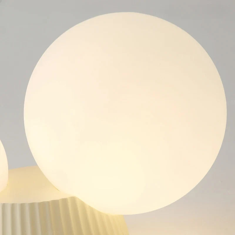 Luméa Ceiling Light, Minimalist Double Opal Globe and Brass Ceiling Lamp for Living Room, Bedroom, Hallway and Open Plan Spaces