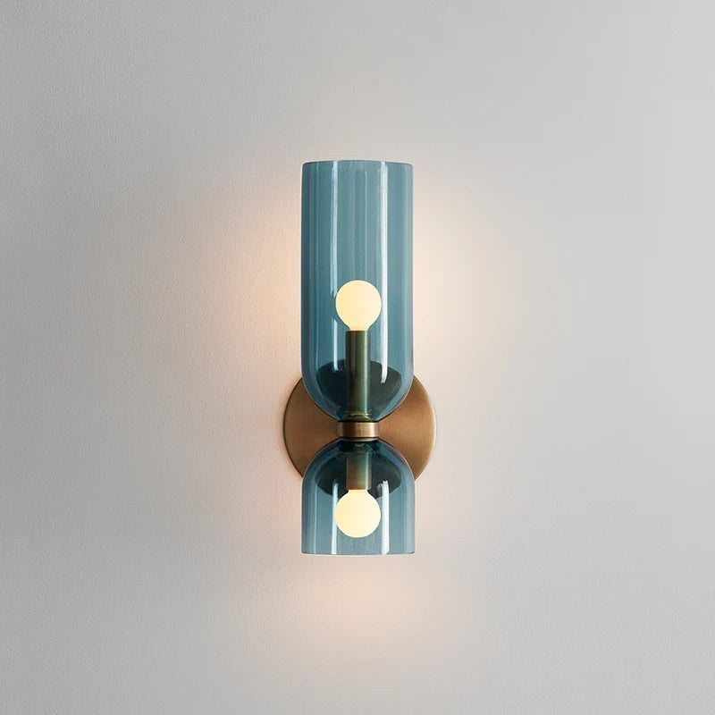 Nordic Glass Wall Lamp, Scandinavian Smoked Glass Wall Sconce, Modern Accent Light for Living Room, Bedroom and Hallway
