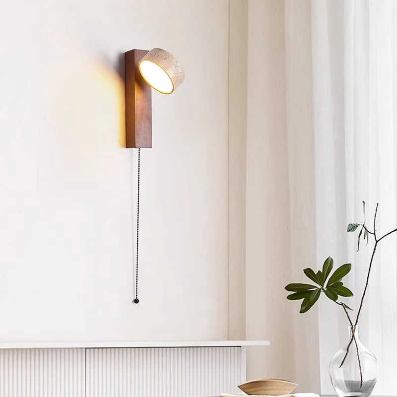 Éclat Wall Lamp, Contemporary Wabi Sabi Textured Wall Sconce with Pull Switch for Bedroom, Headboard, Living Room and Hallway