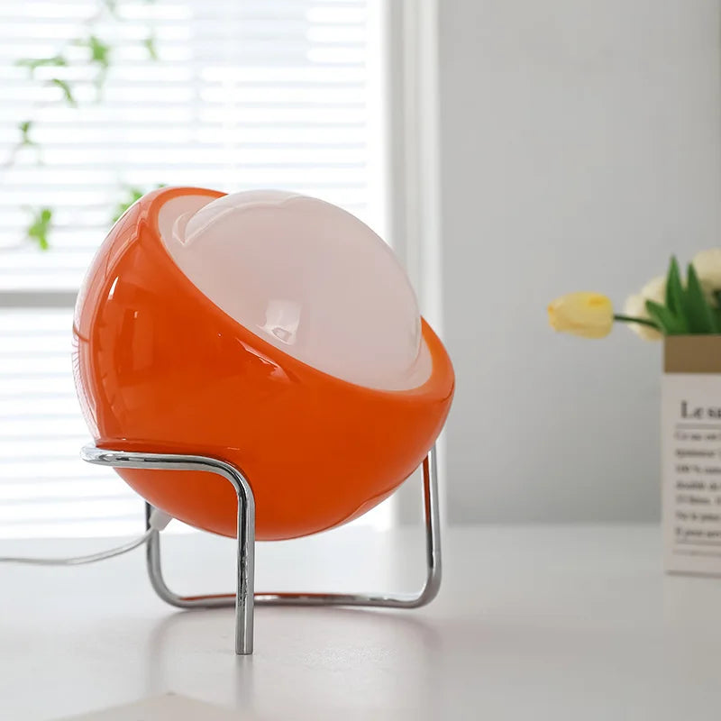 Bauhaus Glass Table Lamp, Scandinavian Retro Glass Desk Light for Home Office, Study, Bedroom and Living Room