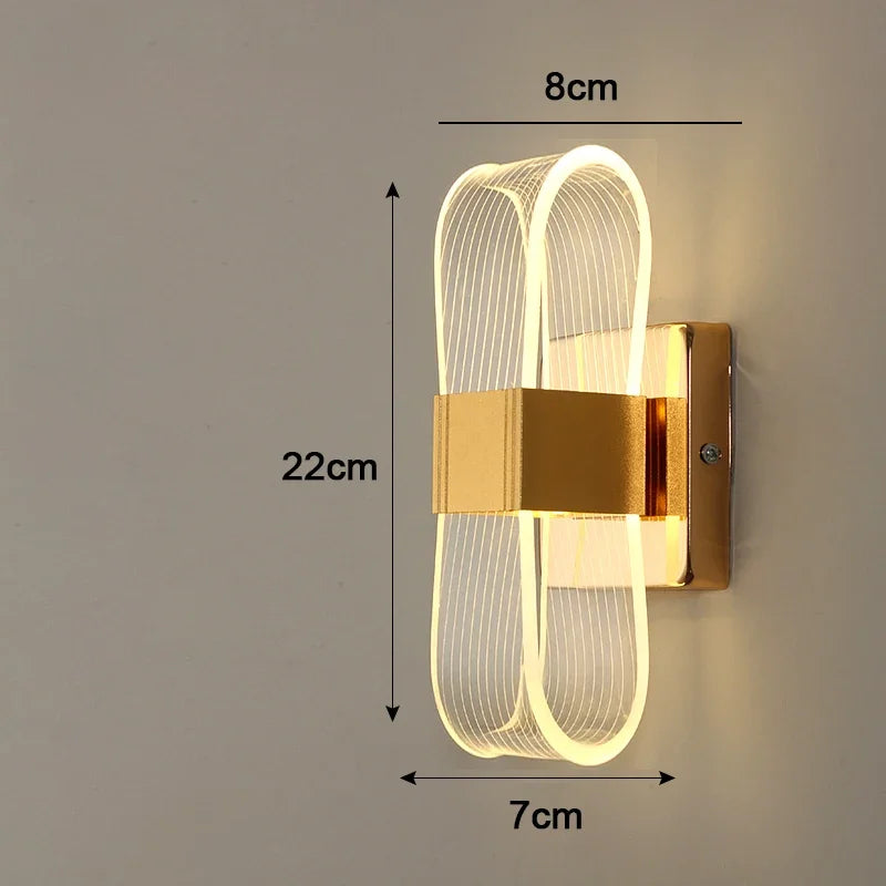 Nordic Luxury LED Wall Lamp, Scandinavian Brushed Aluminium Wall Washer Light for Living Room, Bedroom, Hallway and Stairwell
