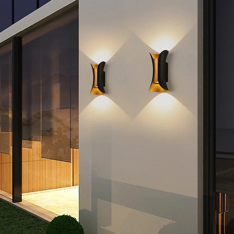 Modern Black and Gold Wall Light, Minimalist Waterproof LED Wall Lamp for Living Room, Bedroom, Hallway and Bathroom