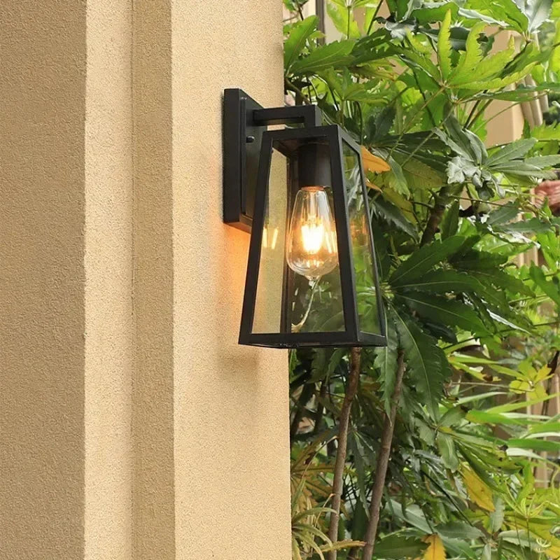 Verona Outdoor Wall Lamp, Minimalist European Modern Lantern Wall Light, Weatherproof Outdoor Sconce for Garden, Porch and Front Door