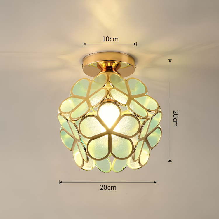 Retro Flower Ceiling Light, Vintage Layered Petal Ceiling Lamp in Durable Rubber for Bedroom, Hallway and Living Room
