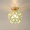 Retro Flower Ceiling Light, Vintage Layered Petal Ceiling Lamp in Durable Rubber for Bedroom, Hallway and Living Room