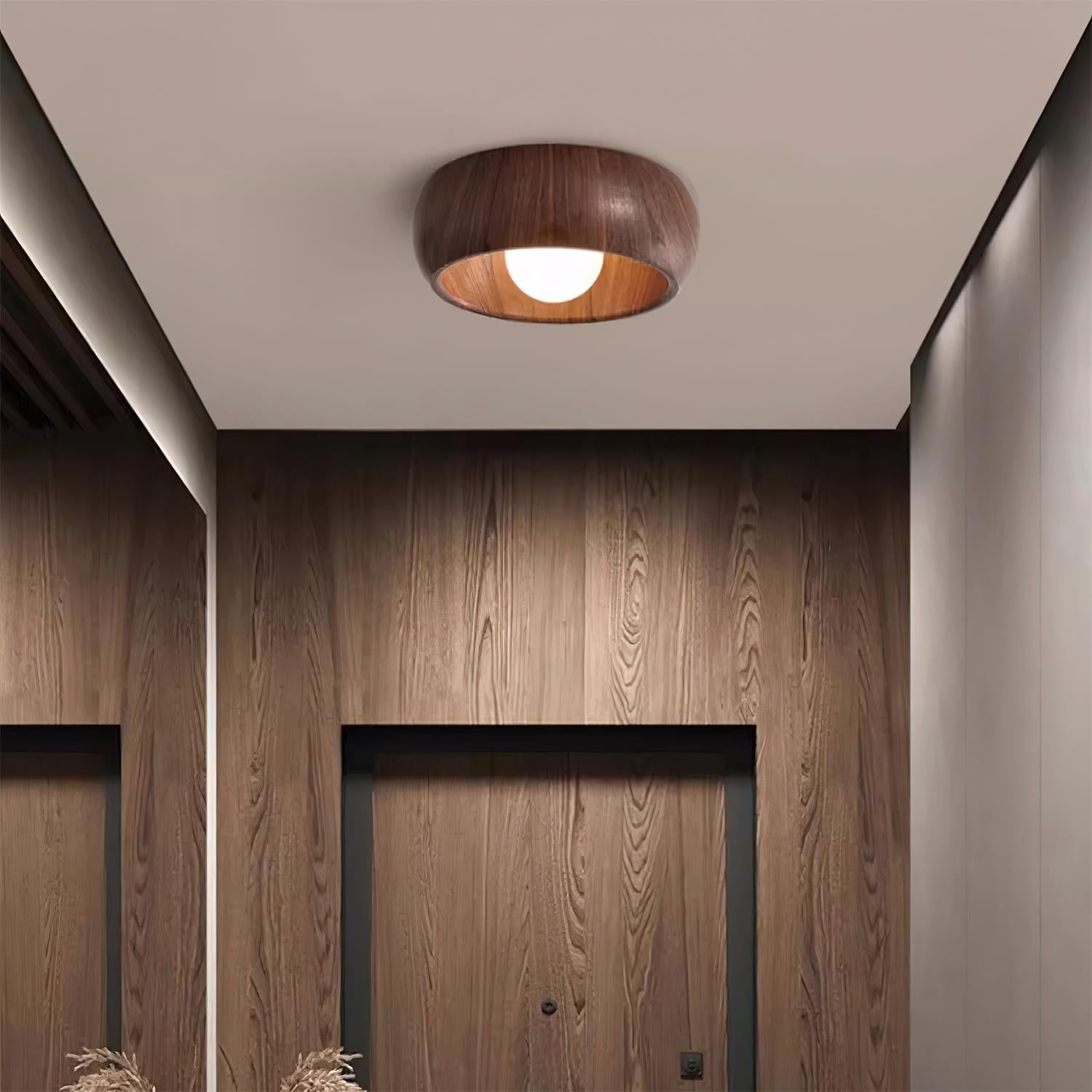 Albanora Ceiling Lamp, Minimalist Solid Wood LED Ceiling Light for Living Room, Bedroom, Hallway and Dining Room
