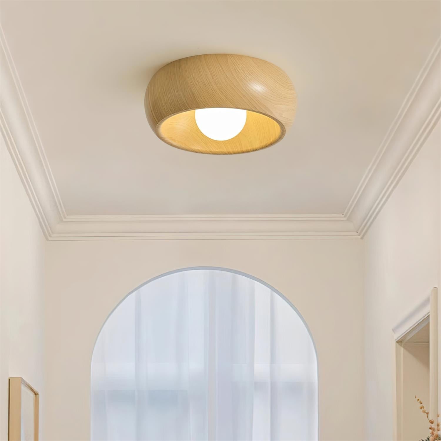 Albanora Ceiling Lamp, Minimalist Solid Wood LED Ceiling Light for Living Room, Bedroom, Hallway and Dining Room