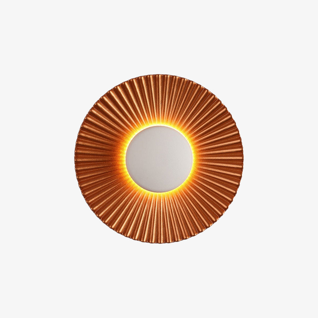 Hasna SunRay Wall Lamp, Minimalist Brushed Metal Sunburst Sconce, Concealed Fitting Wall Light for Living Room, Bedroom and Hallway