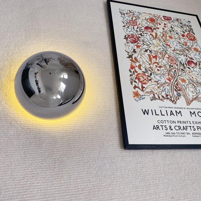 Bauhaus Eclipse Wall Lamp, Minimalist Gold Half Shade Sconce, Two Way Modern Wall Light for Living Room, Bedroom and Hallway