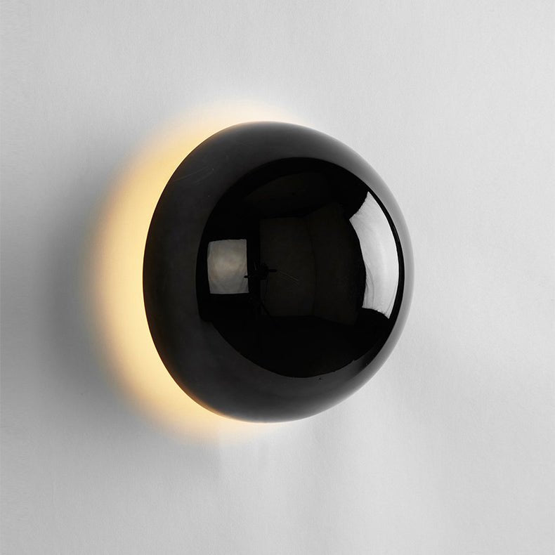 Bauhaus Eclipse Wall Lamp, Minimalist Gold Half Shade Sconce, Two Way Modern Wall Light for Living Room, Bedroom and Hallway