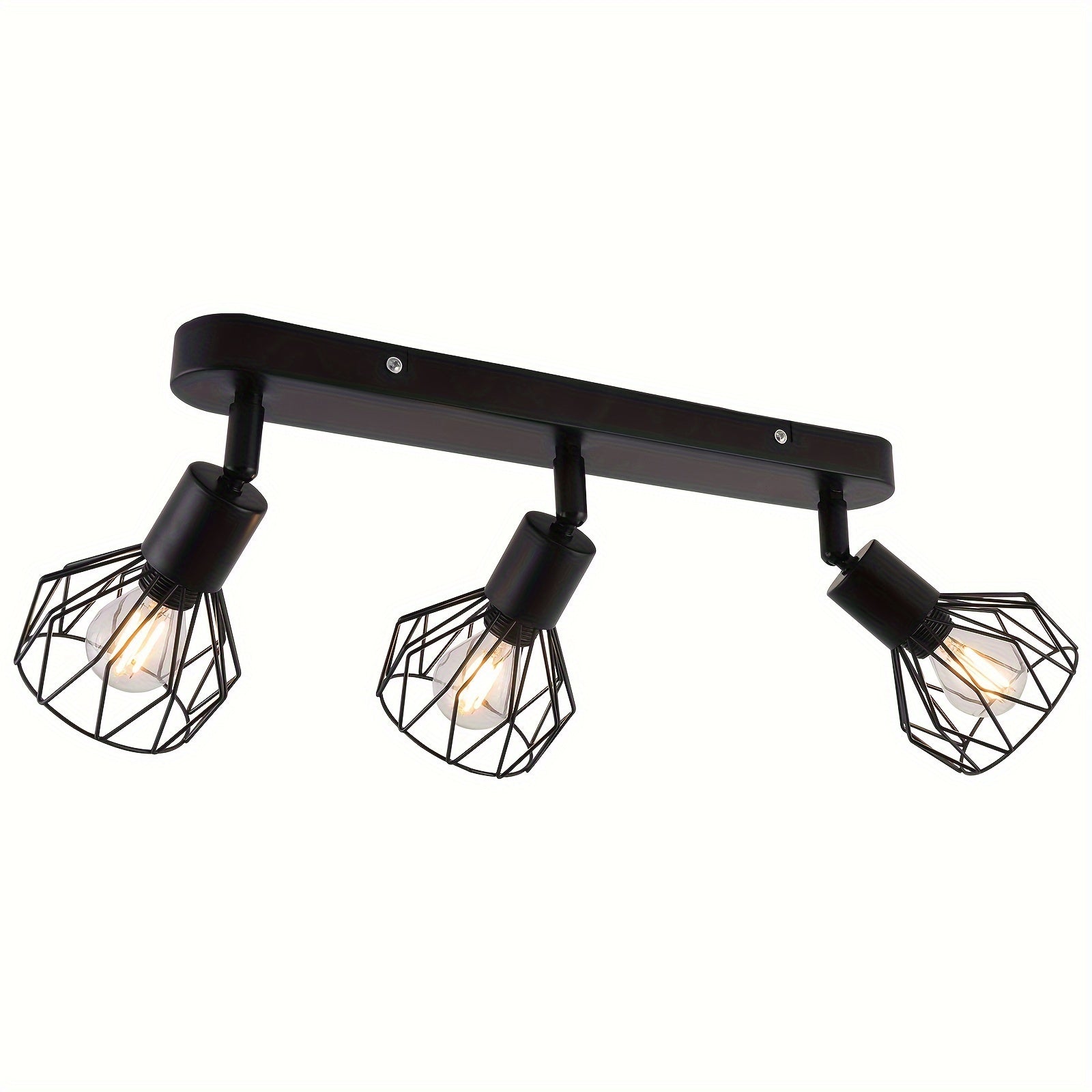 Vintage 3 Light Ceiling Spotlight, Industrial Brushed Metal Adjustable Ceiling Bar Light for Kitchen, Hallway and Living Room