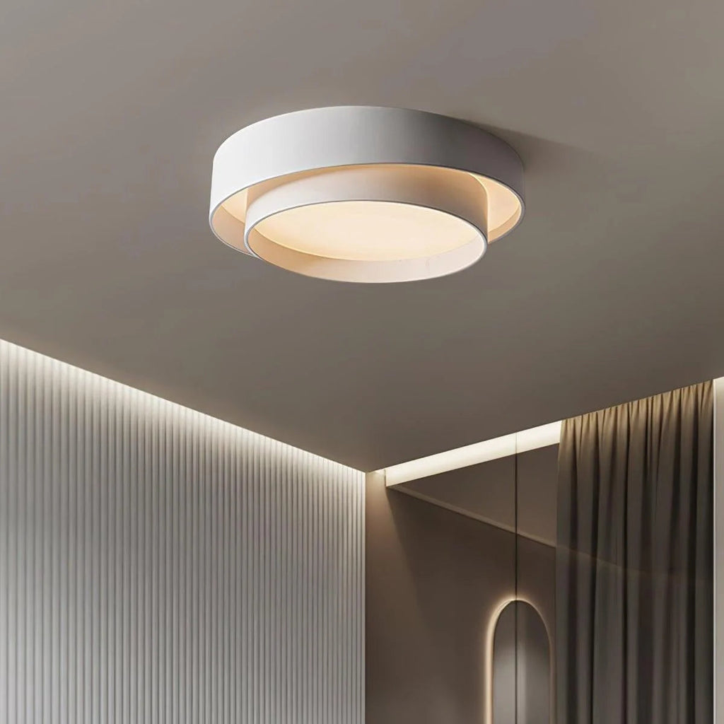 Nordic Round LED Ceiling Light, Scandinavian Minimalist Flush Mount Lamp for Living Room, Bedroom, Hallway and Kitchen