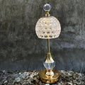 Crystal Touch Table Lamp, Luxury Rechargeable Dimmable LED Glass Bedside Light for Bedroom, Home Office and Living Room