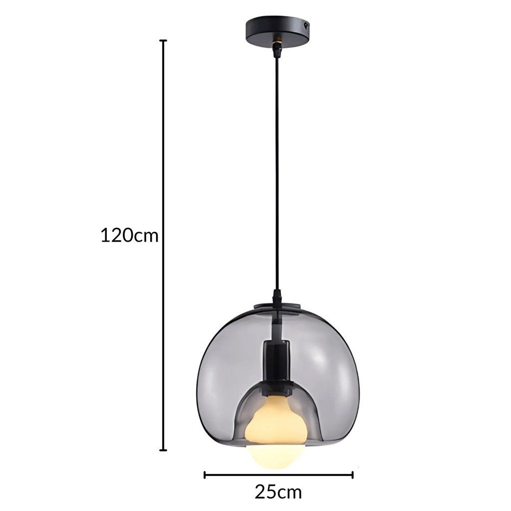 Clyde Glass Pendant Light, Minimalist Handblown Glass Ceiling Light, Hanging Lamp for Dining Room, Kitchen Island and Hallway