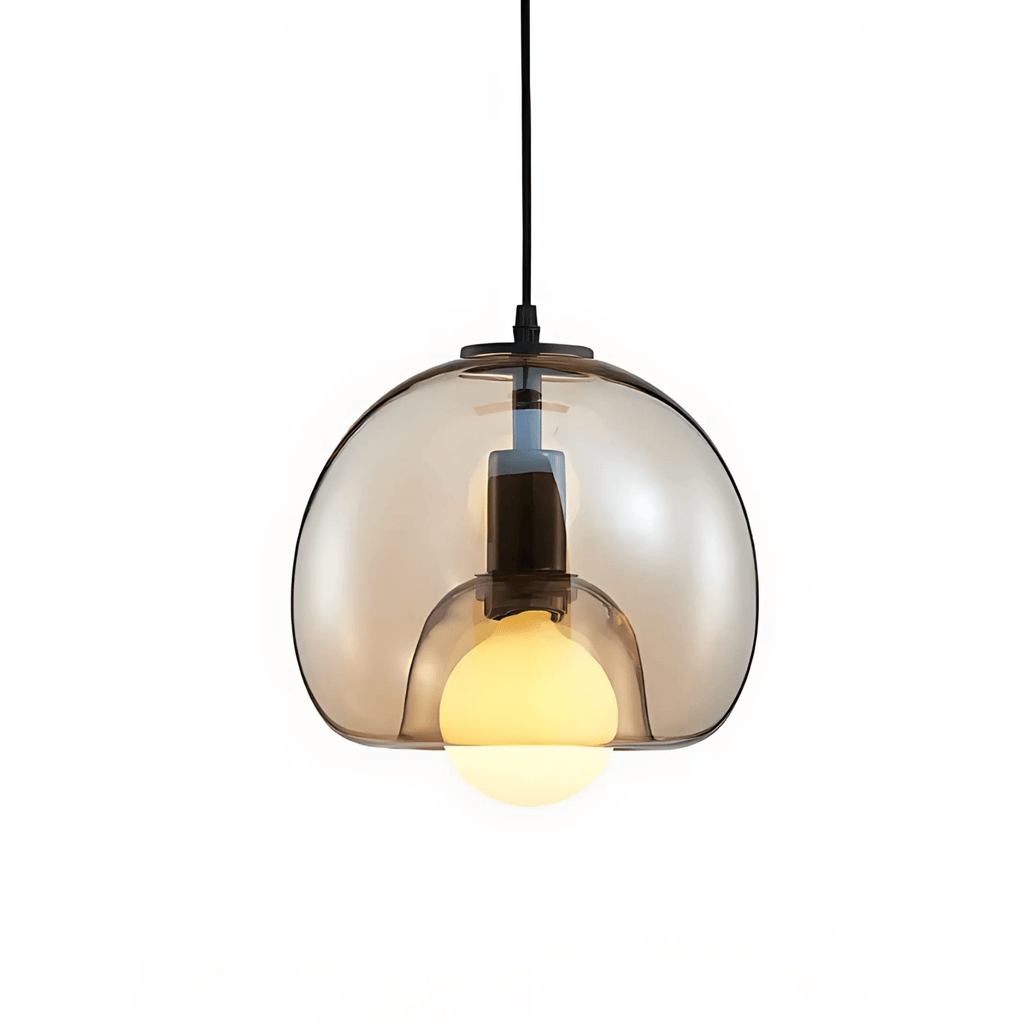 Clyde Glass Pendant Light, Minimalist Handblown Glass Ceiling Light, Hanging Lamp for Dining Room, Kitchen Island and Hallway