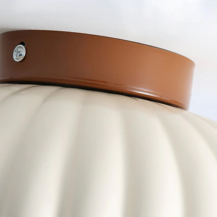Iron Hallway Ceiling Light, Minimalist Glass and Brushed Metal Flush Mount Lamp for Entryway, Hallway and Landing