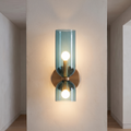 Smoked glass wall lamp in a modern hallway