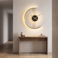 LED wall sconce above a hallway console table