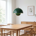 Scandinavian LED pendant light above a dining table