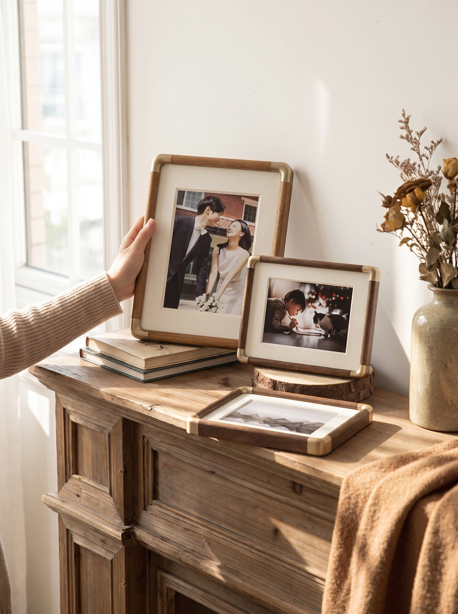 Brooks Tabletop Photo Frame weighted to sit still