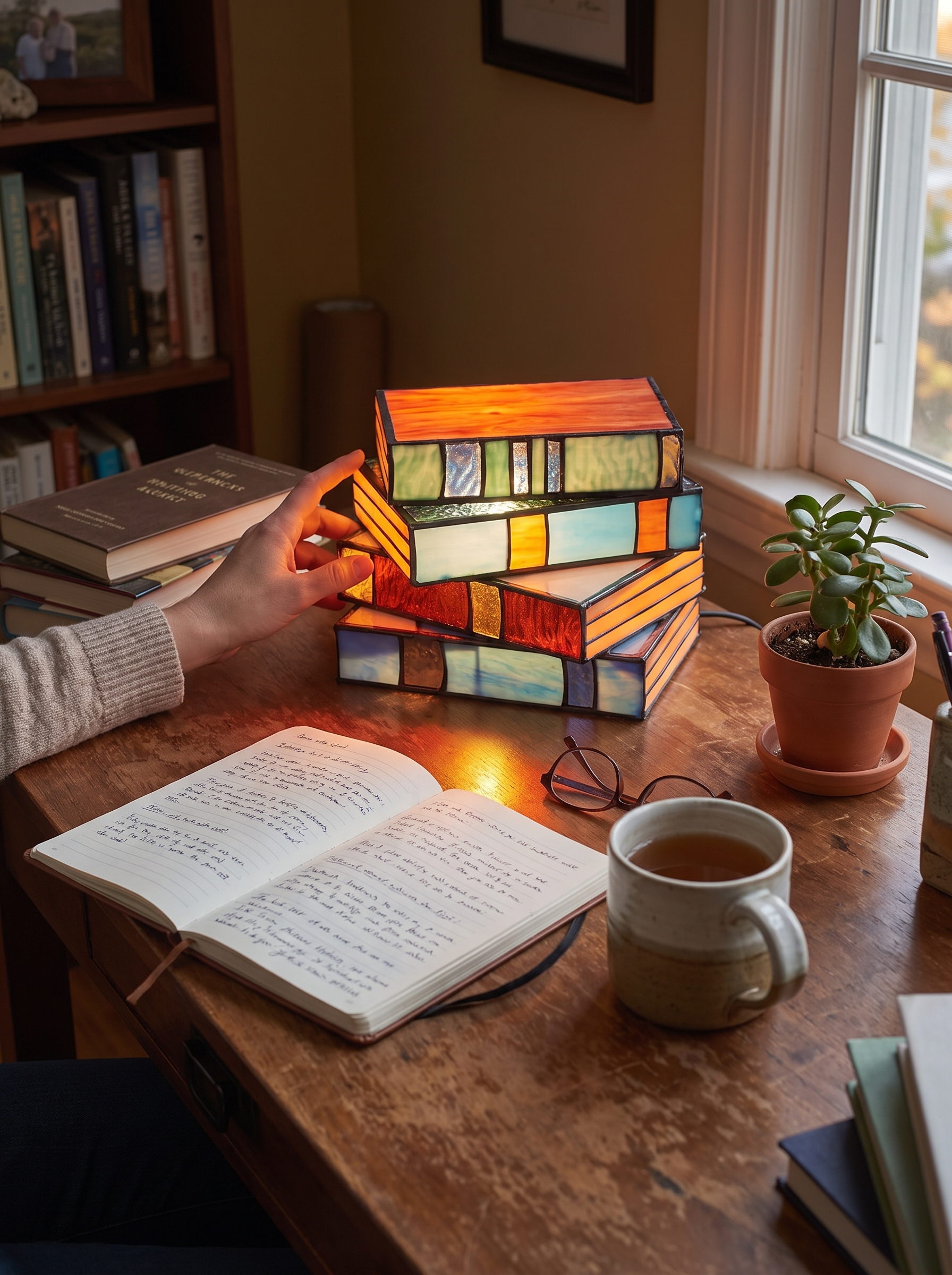 Stained Glass Book Lamp lifestyle 3