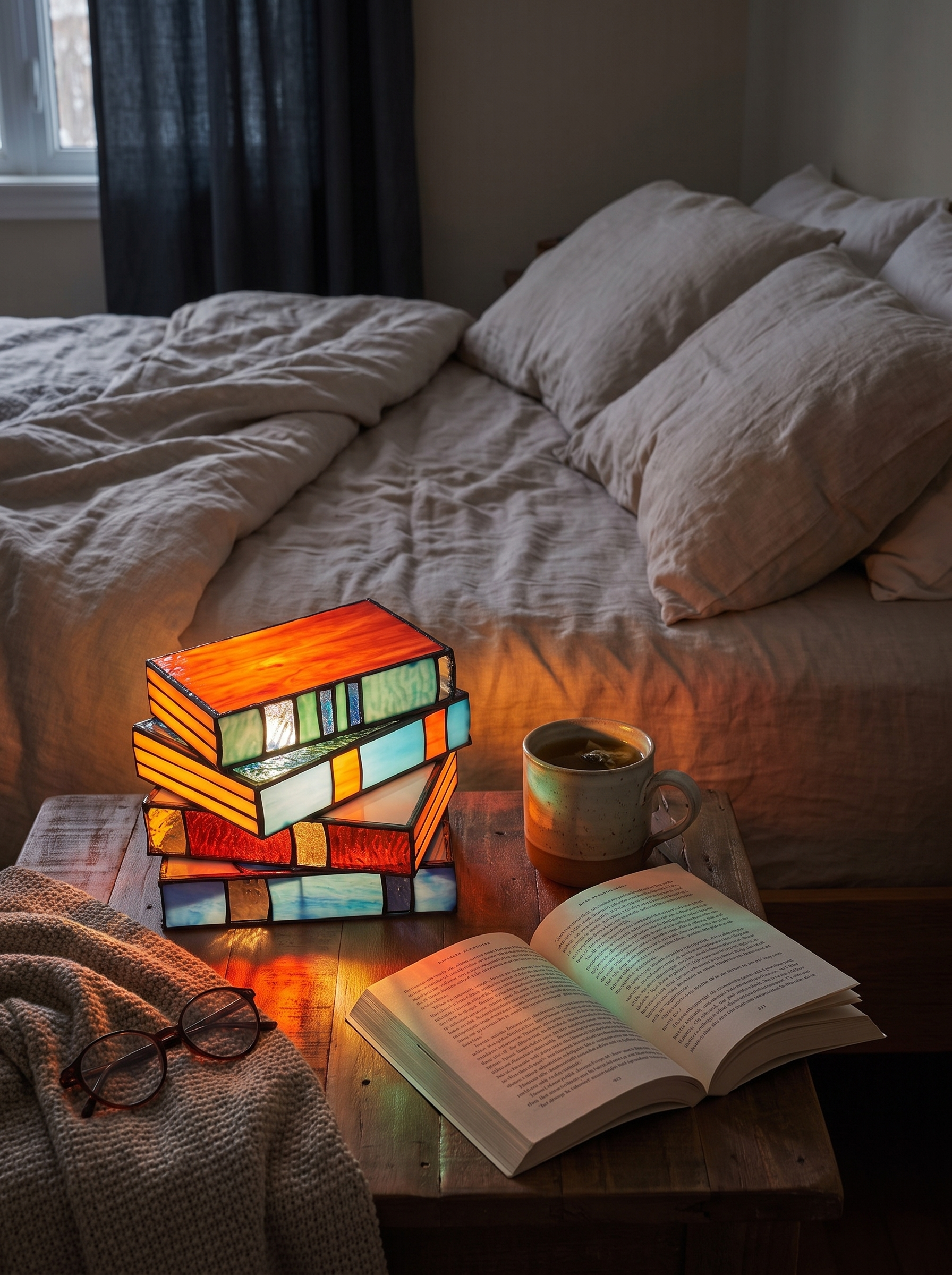 Stained Glass Book Lamp lifestyle 1