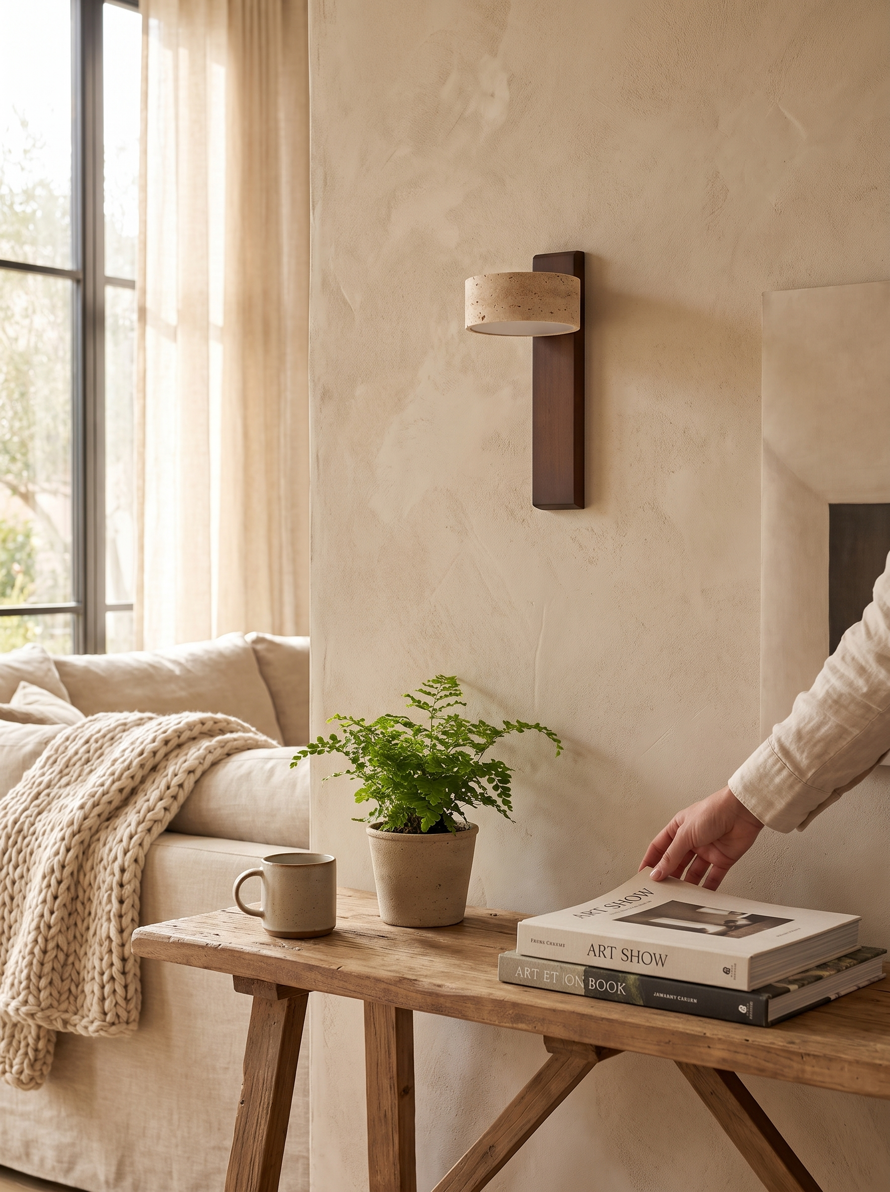 Travertine Wall Lamp lifestyle image 1
