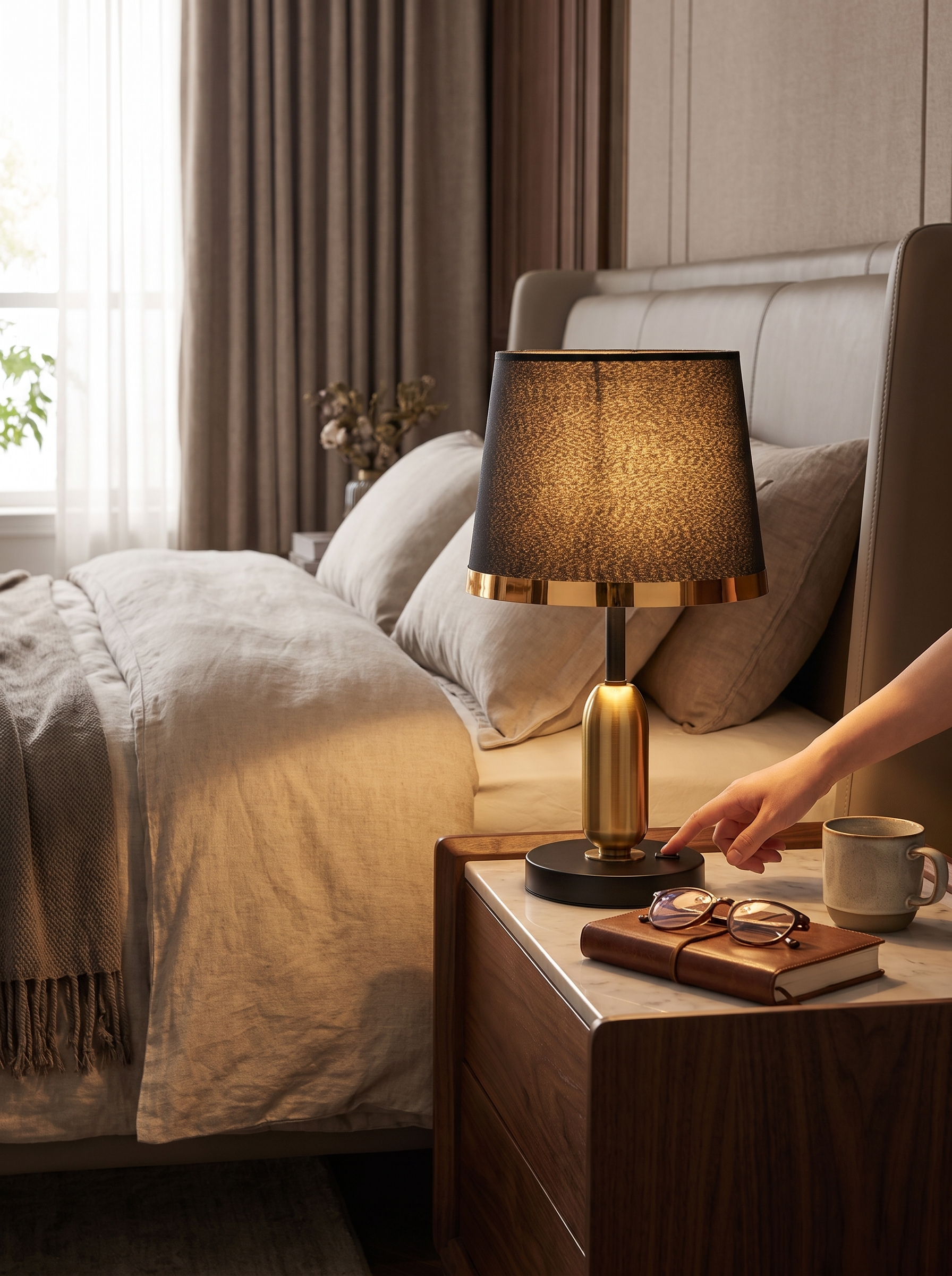 Vintage Black and Gold Table Lamp lifestyle image 1