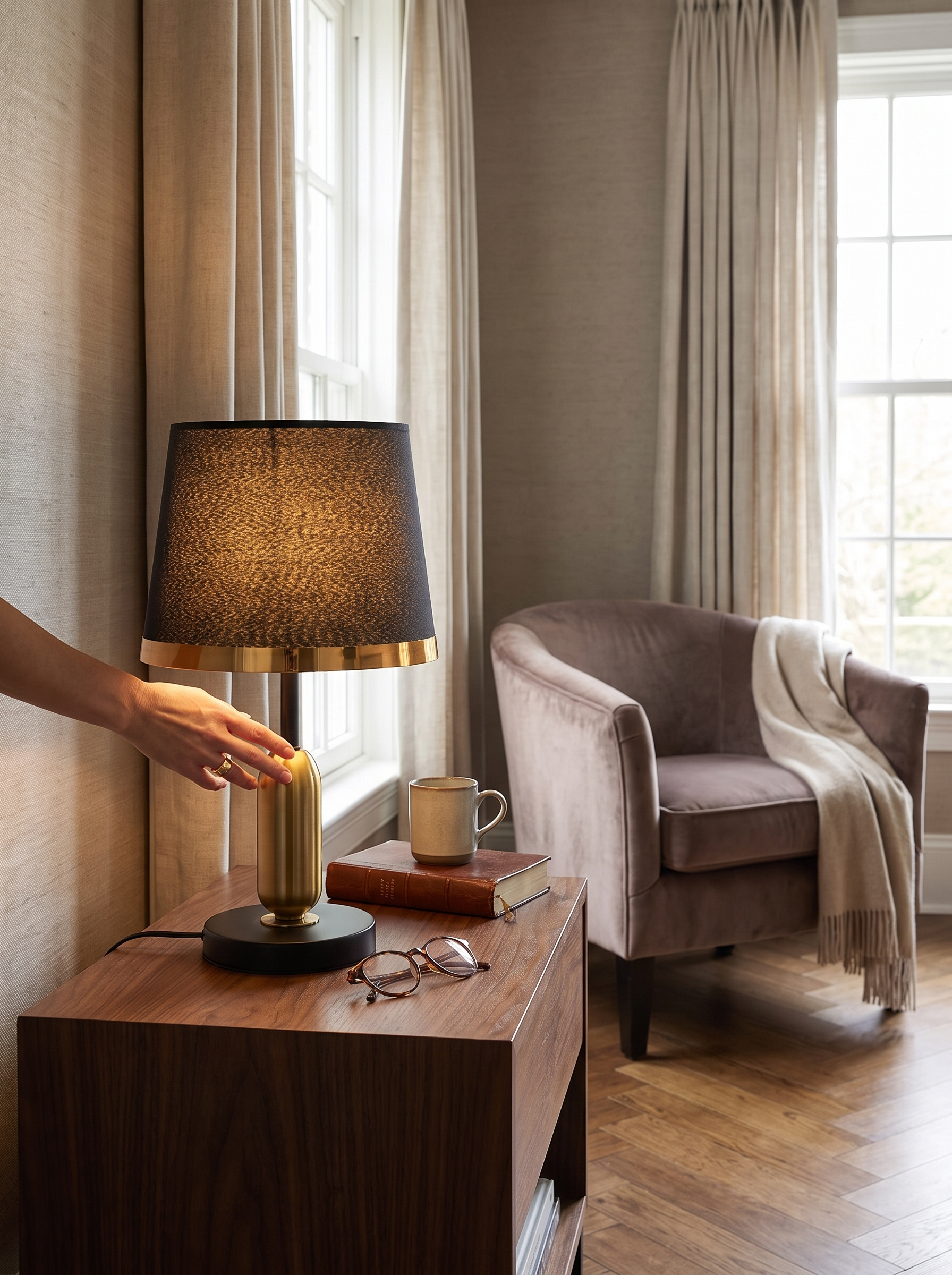 Vintage Black and Gold Table Lamp lifestyle image 2