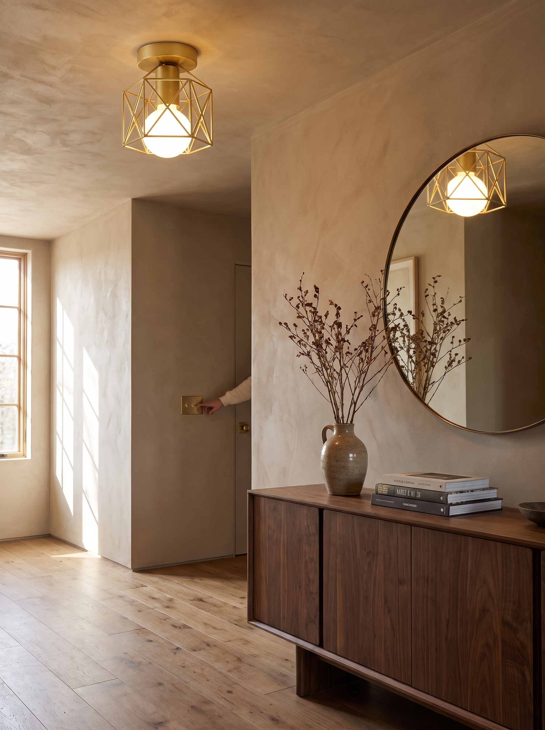 Modern Gold Ceiling Light lifestyle image, Gold That Reads Warm