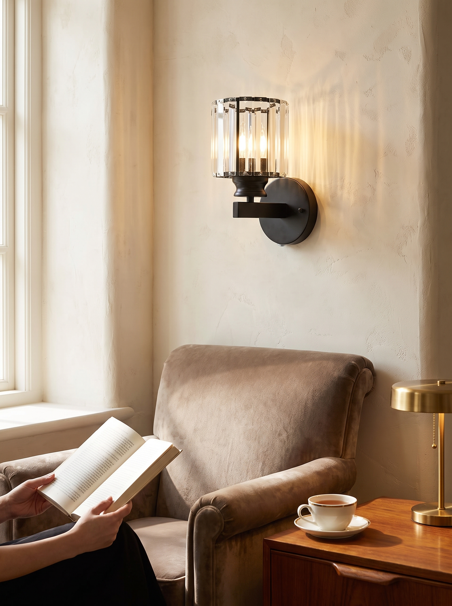 Crystal Wall Light lifestyle image, Crystal Doing Actual Work