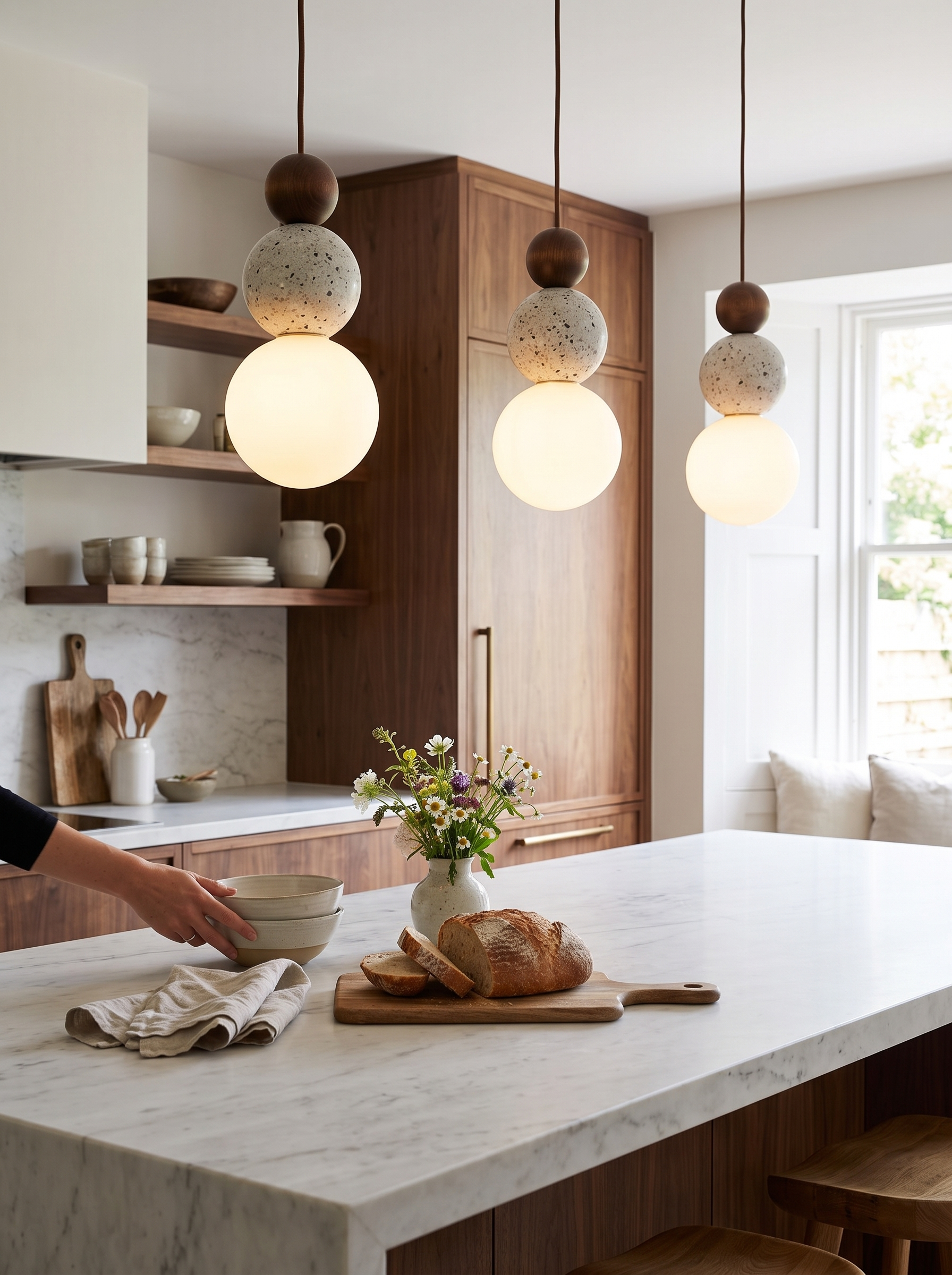 Cleonice Pendant Light lifestyle image, Three Materials One Object
