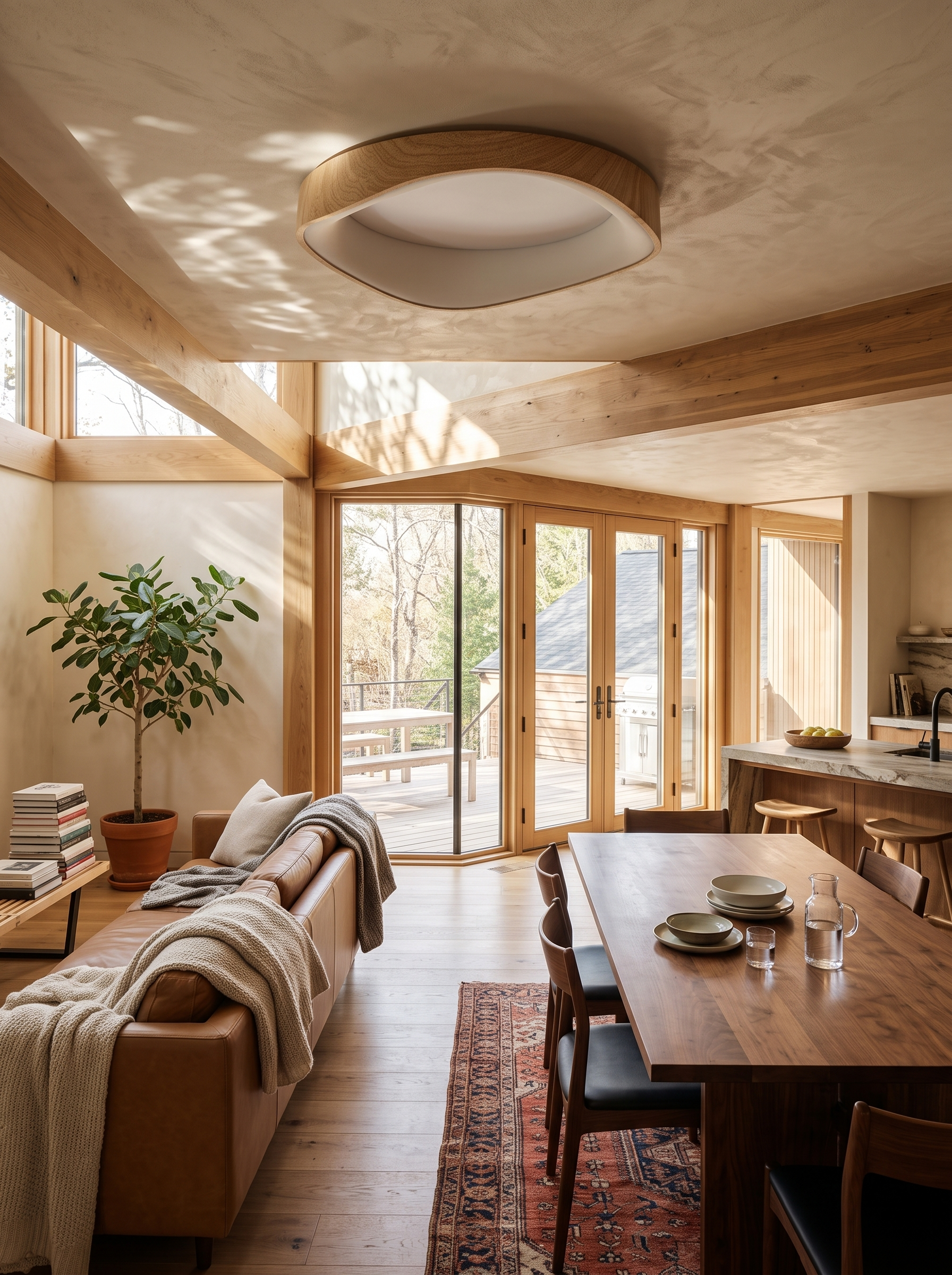 Nordic Artistic Wood Grain Ceiling Light lifestyle 1