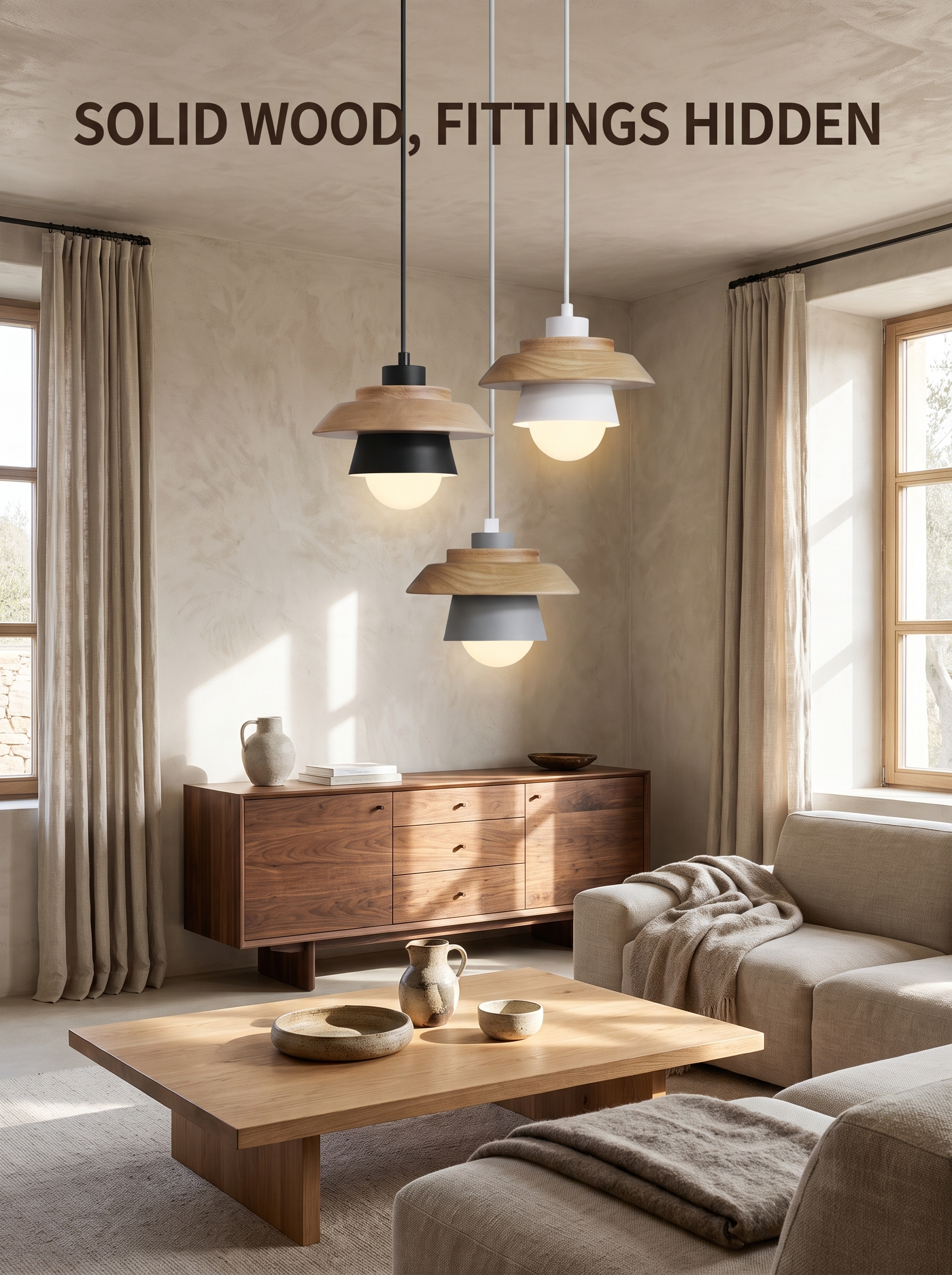 Nordic Wood Pendant Light lifestyle 1