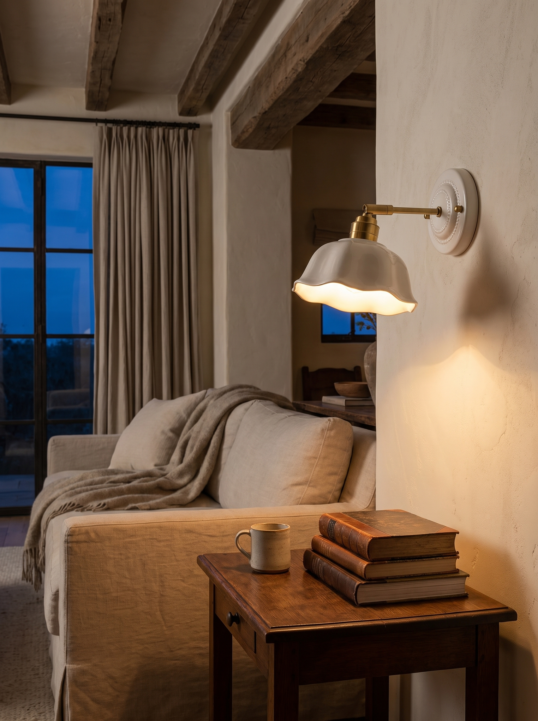 Nordic Cream Ceramic Wall Lamp lifestyle 3