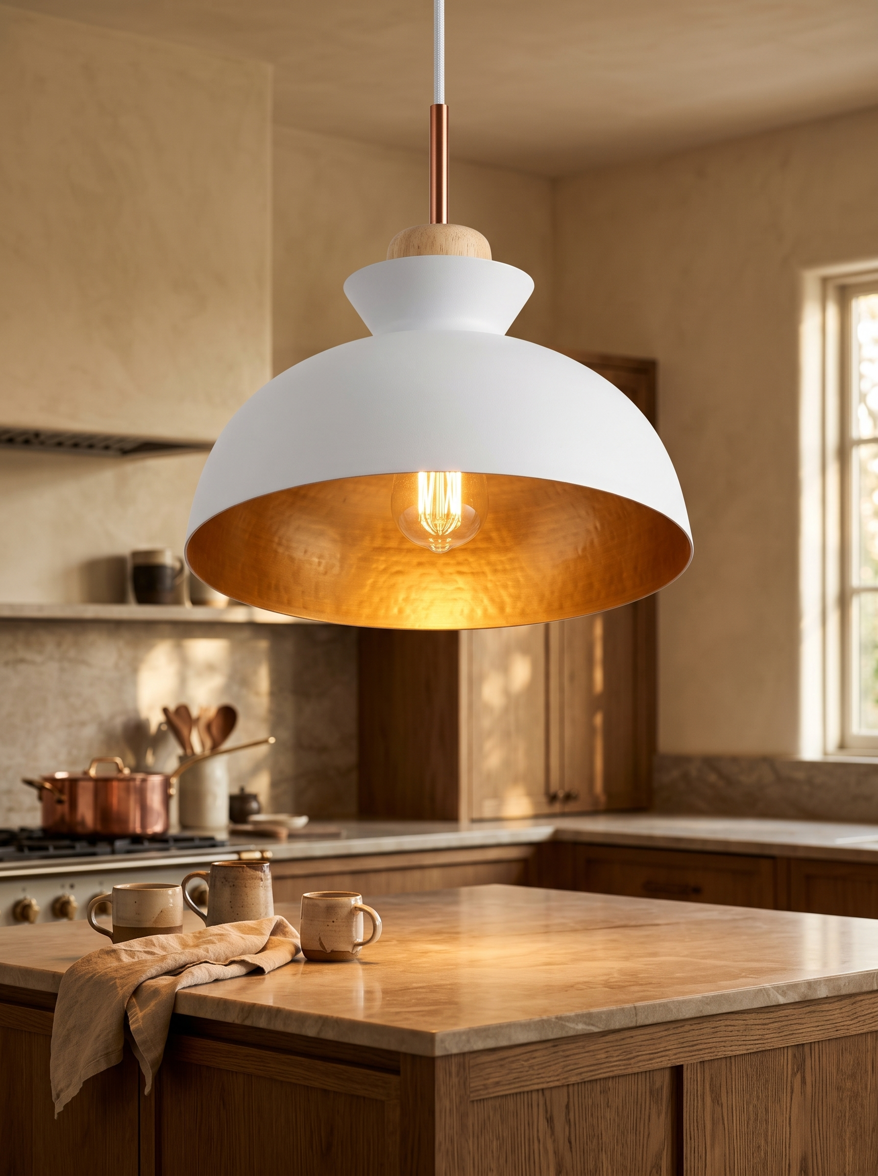 Modern Single Pendant Dome Light lifestyle image 2