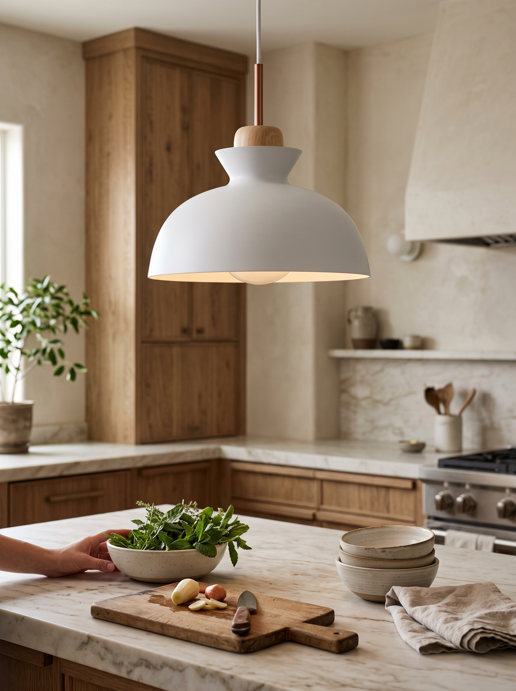 Modern Single Pendant Dome Light lifestyle image 1