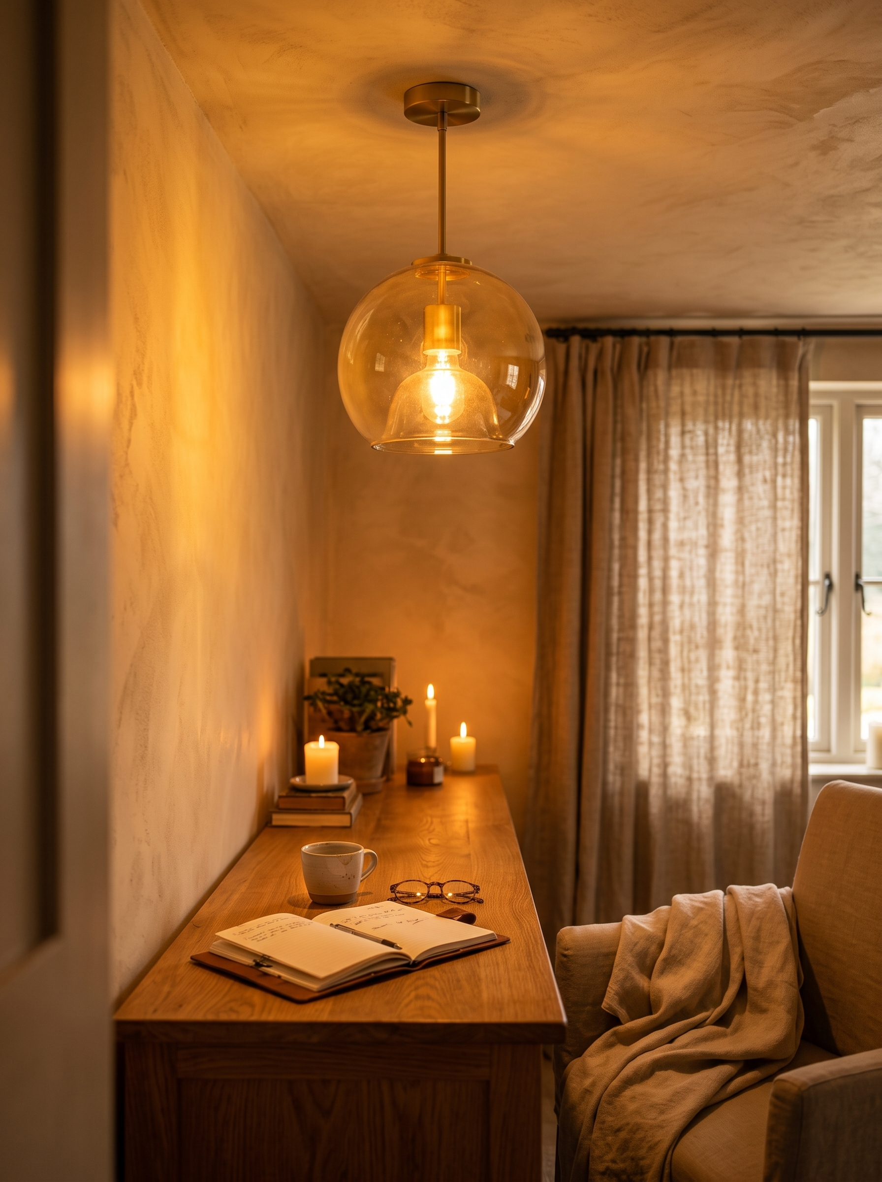 Vintage Bubble Glass Ceiling Light lifestyle image 3