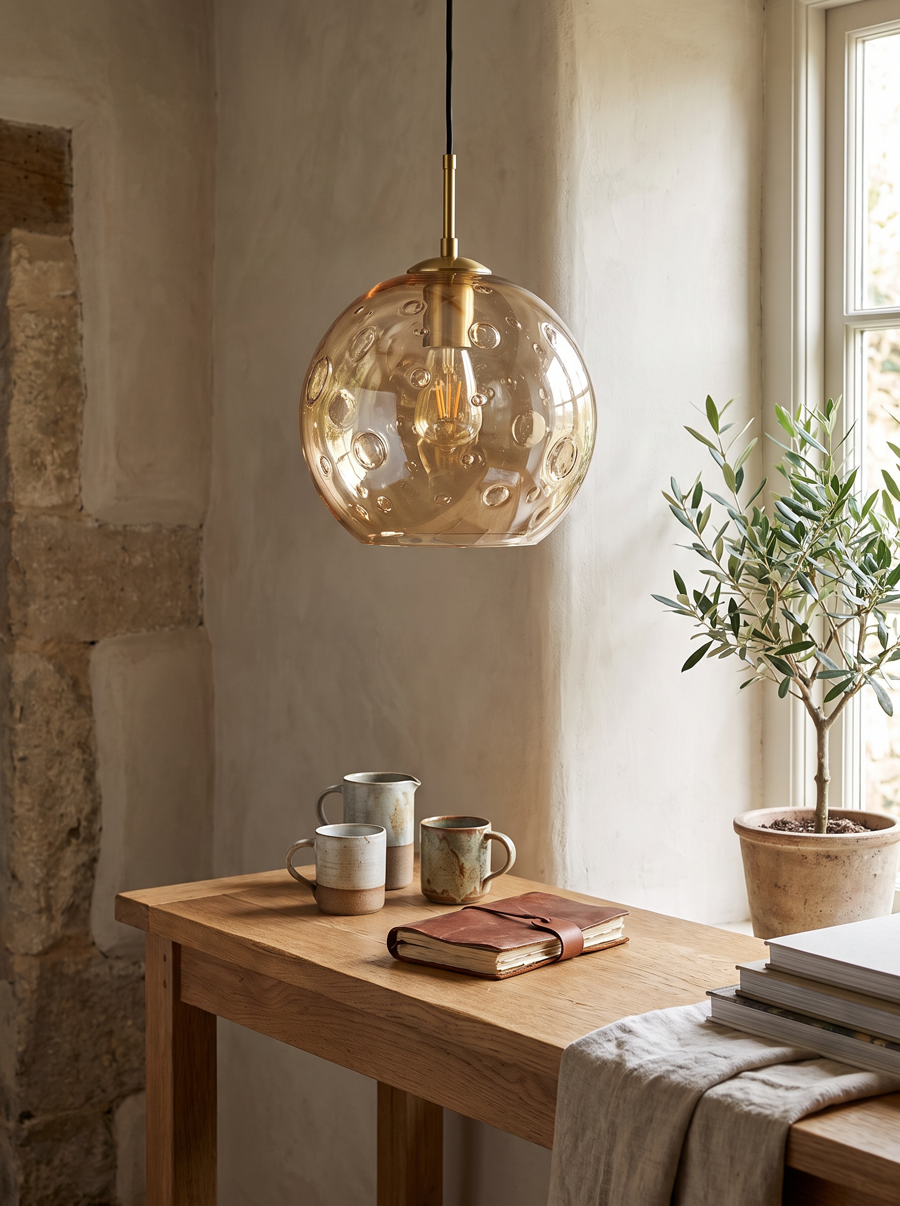 Vintage Bubble Glass Ceiling Light lifestyle image 2